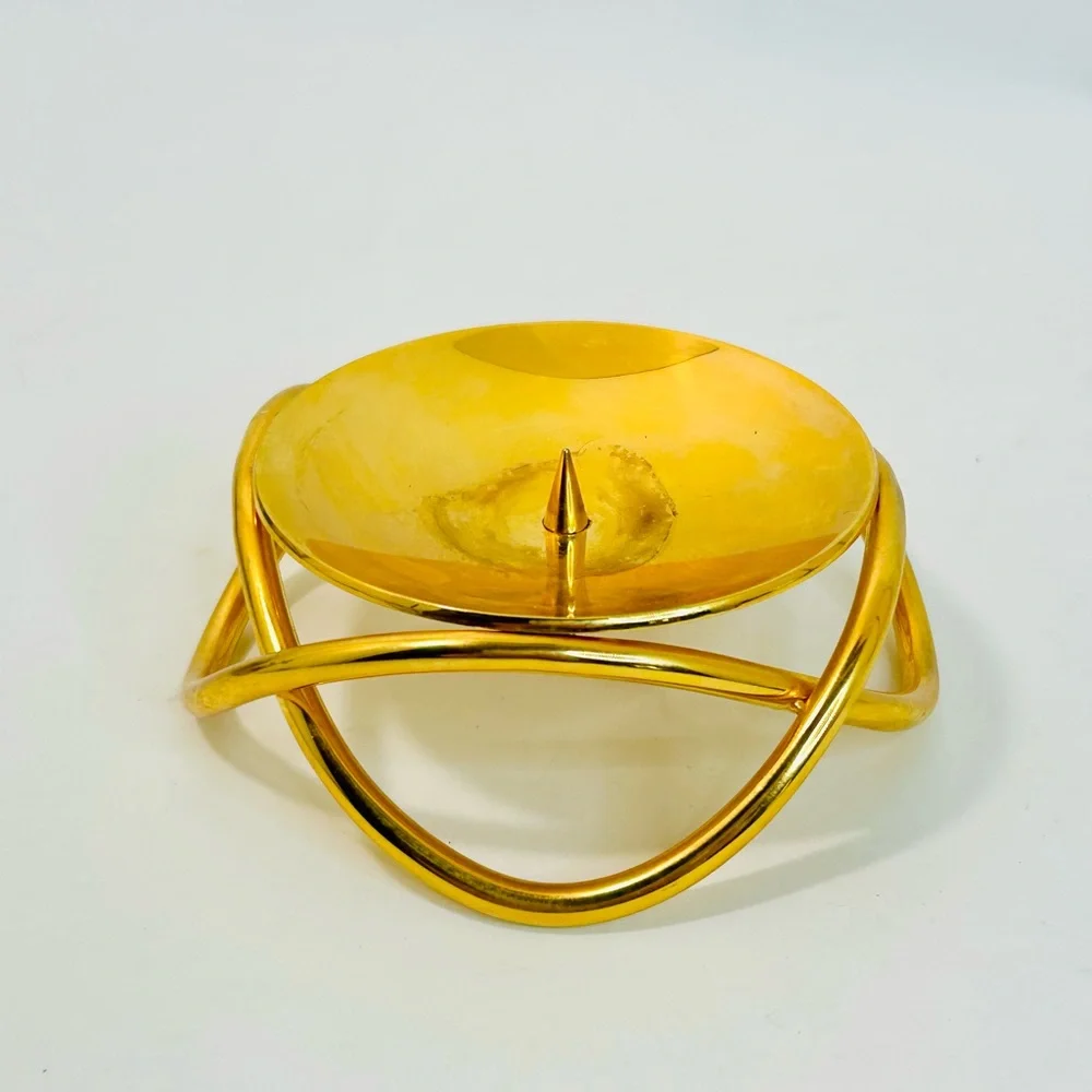 Georg Jensen GLOW Gold Plated Candle Holder by Maria Berntsen Danish MCM